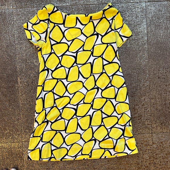Diane Von Furstenberg Yellow and Black Patterned Kids Dress - Picture 1 of 2